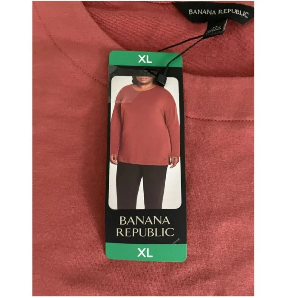 Banana Republic Women's Cozy Crewneck Pullover Top (Orange, Large) - Picture 3 of 3